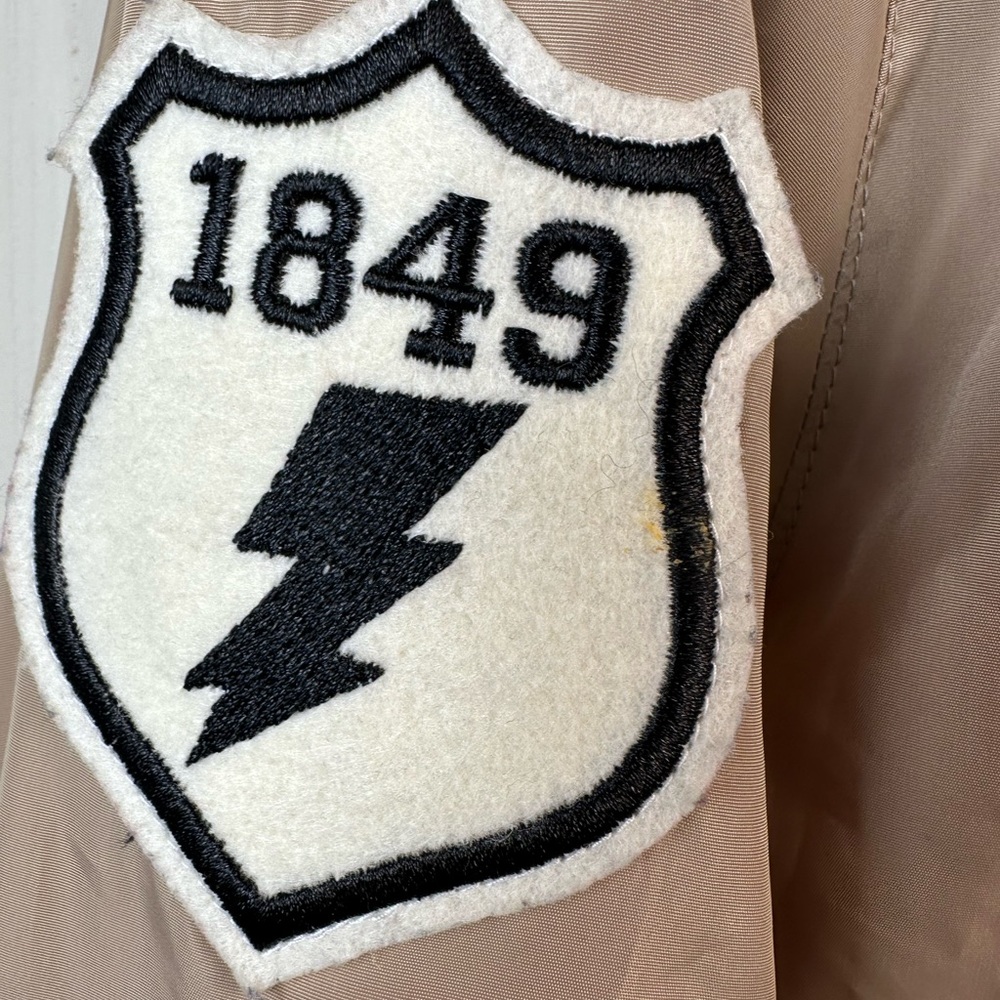 CALI LOVE USA/TAN BLACK BOMBER JACKET FULL ZIP UP - Picture 6 of 14